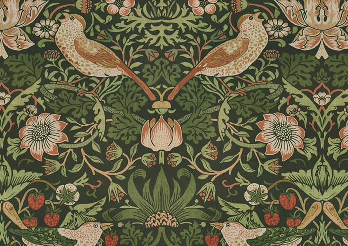William Morris At Home Strawberry Thief, Nettle - Twist&Fit Roman Blind - Image 8